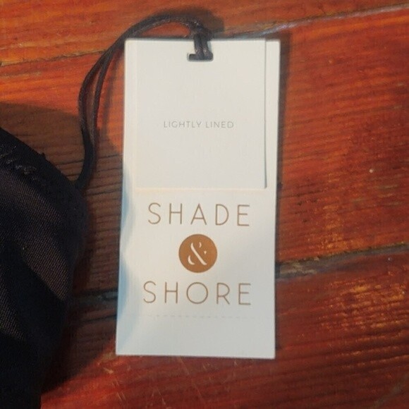 Shade & Shore Black Wrap Lightly Lined Bikini Top Sz 34B NWT - Picture 2 of 8
